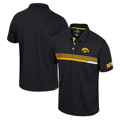 Men's Colosseum Black Iowa Hawkeyes No Problemo Polo