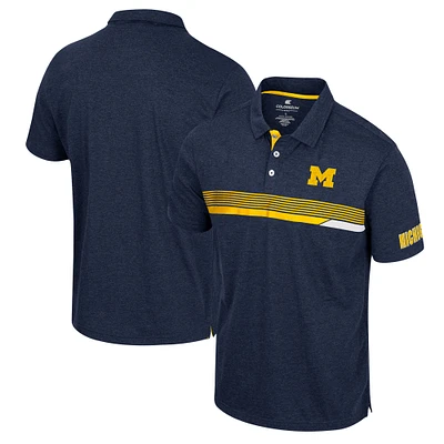 Men's Colosseum Navy Michigan Wolverines No Problemo Polo