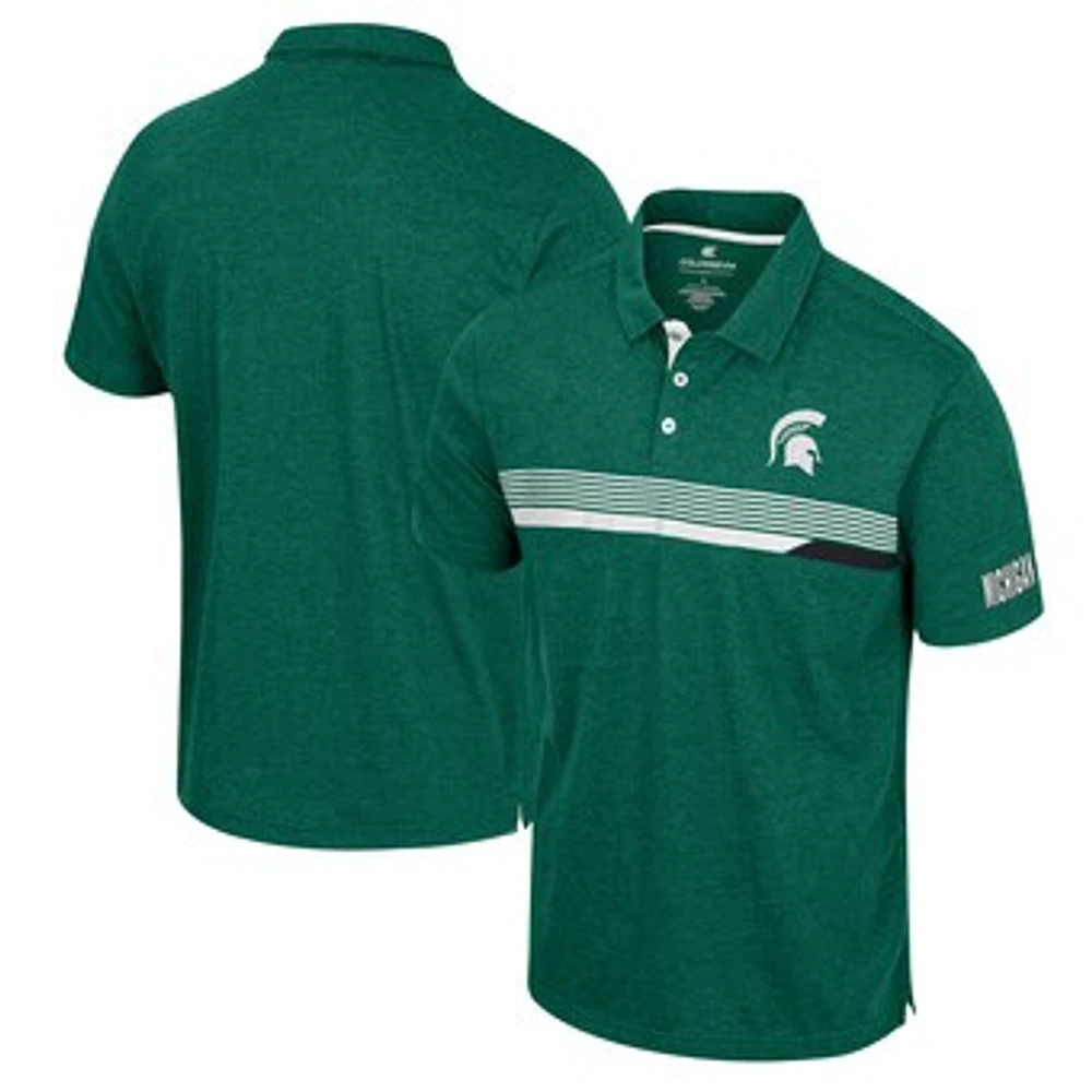 Men's Colosseum Green Michigan State Spartans No Problemo Polo
