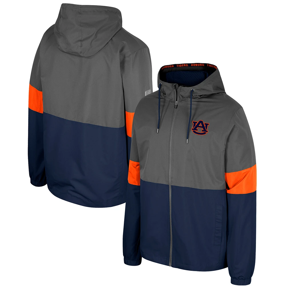 Men's Colosseum Charcoal Auburn Tigers Miles Full-Zip Jacket