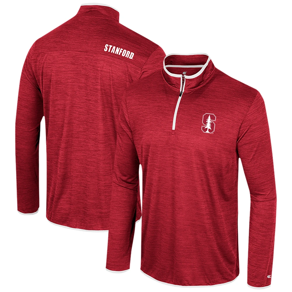 Men's Colosseum Cardinal Stanford Cardinal Wright Quarter-Zip Windshirt