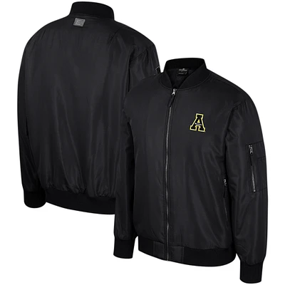 Men's Colosseum Black Appalachian State Mountaineers Full-Zip Bomber Jacket