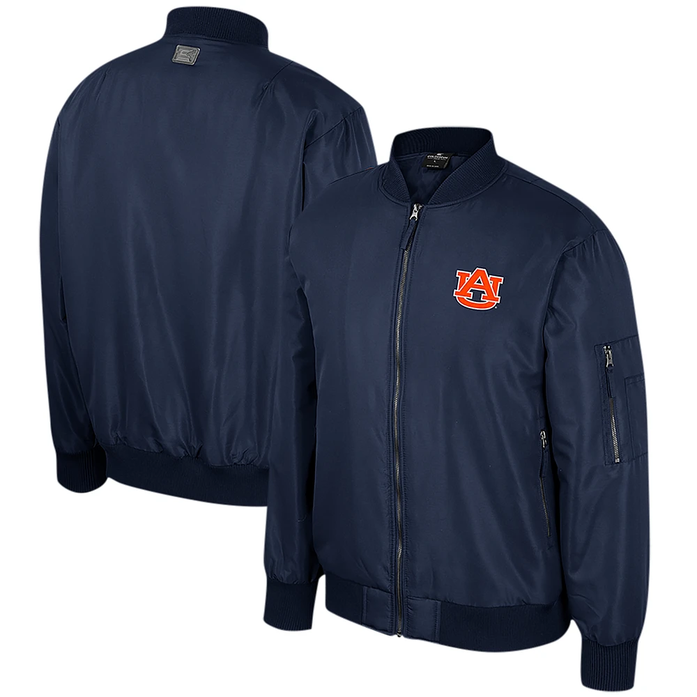 Men's Colosseum Navy Auburn Tigers Full-Zip Bomber Jacket