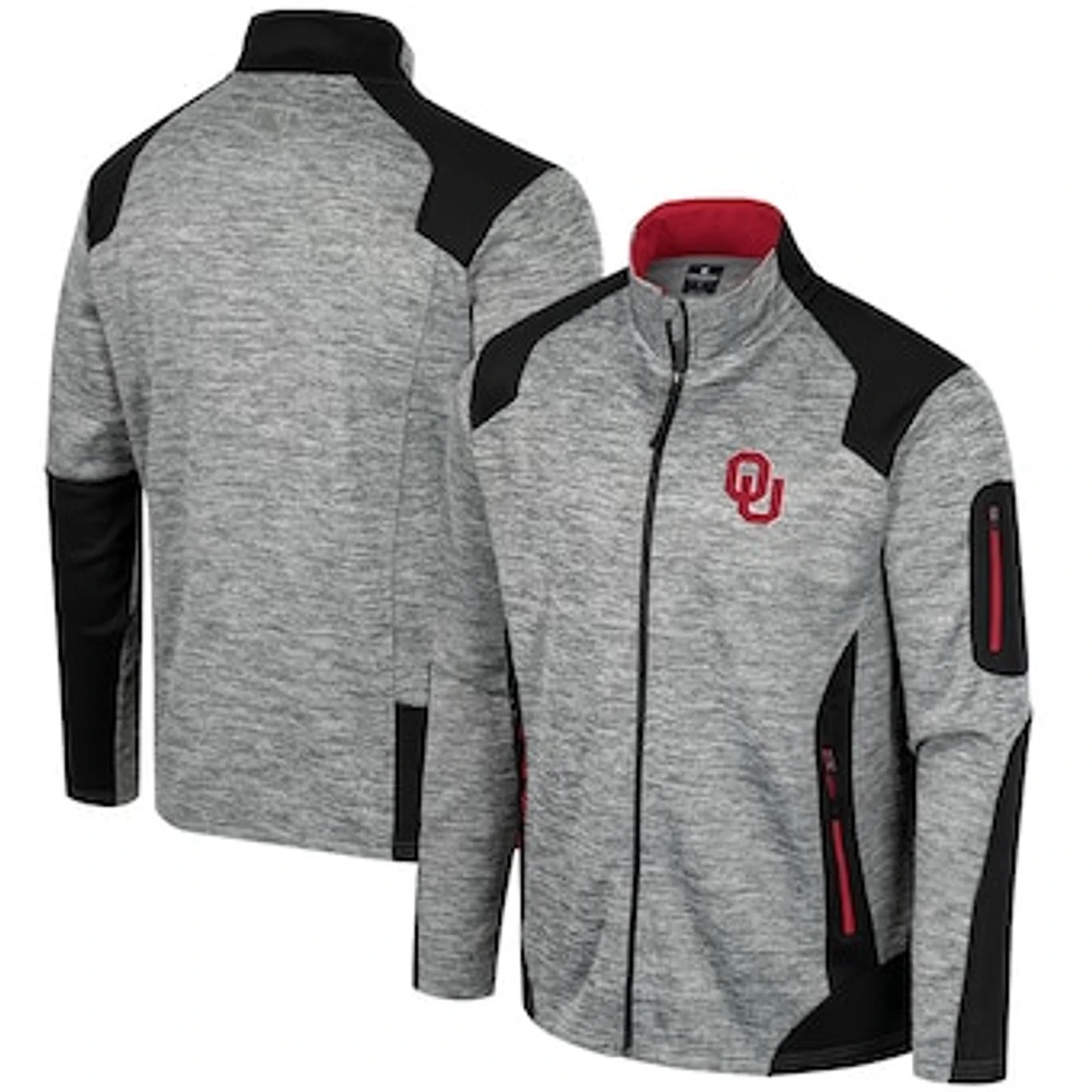 Men's Colosseum Gray Oklahoma Sooners Silberman Color Block Full-Zip Jacket