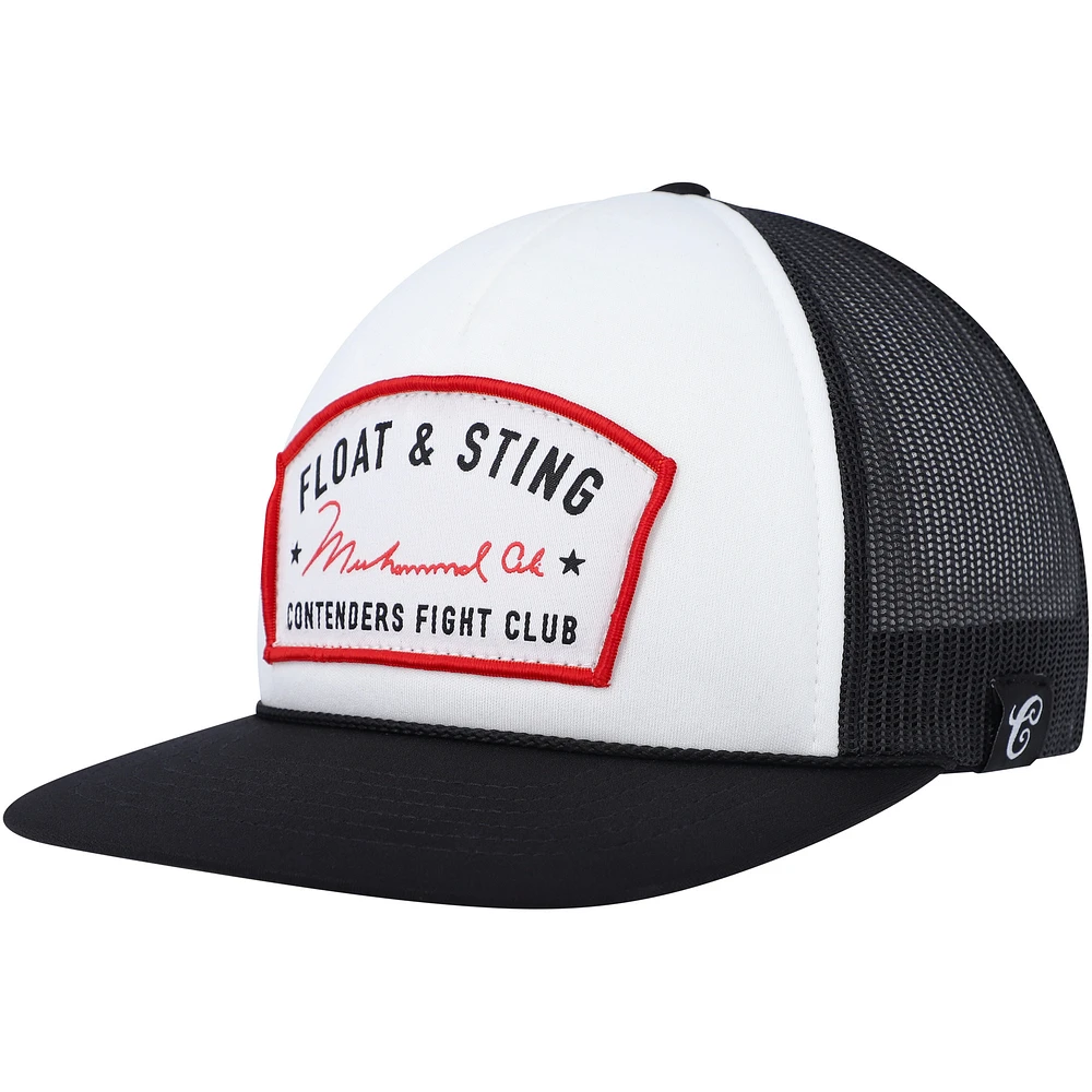Unisex Contenders Clothing White/Black Muhammad Ali Float & Sting Trucker Snapback Hat