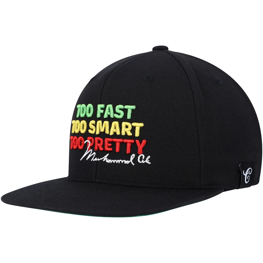 Unisex Contenders Clothing Black Muhammad Ali Too Pretty Snapback Hat