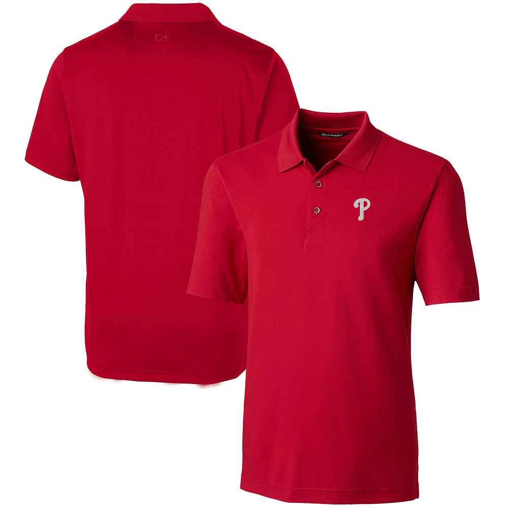 Men's Cutter & Buck Red Philadelphia Phillies Forge Stretch Polo