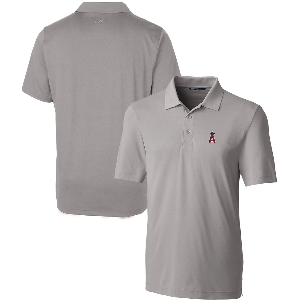 Men's Cutter & Buck Gray Los Angeles Angels Forge Stretch Polo