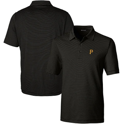 Men's Cutter & Buck Black Pittsburgh Pirates Forge Pencil Stripe Stretch Polo