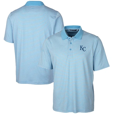 Men's Cutter & Buck Light Blue Kansas City Royals Forge Tonal Stripe Stretch Polo