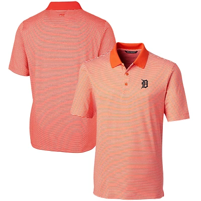 Men's Cutter & Buck Orange Detroit Tigers Forge Tonal Stripe Stretch Polo