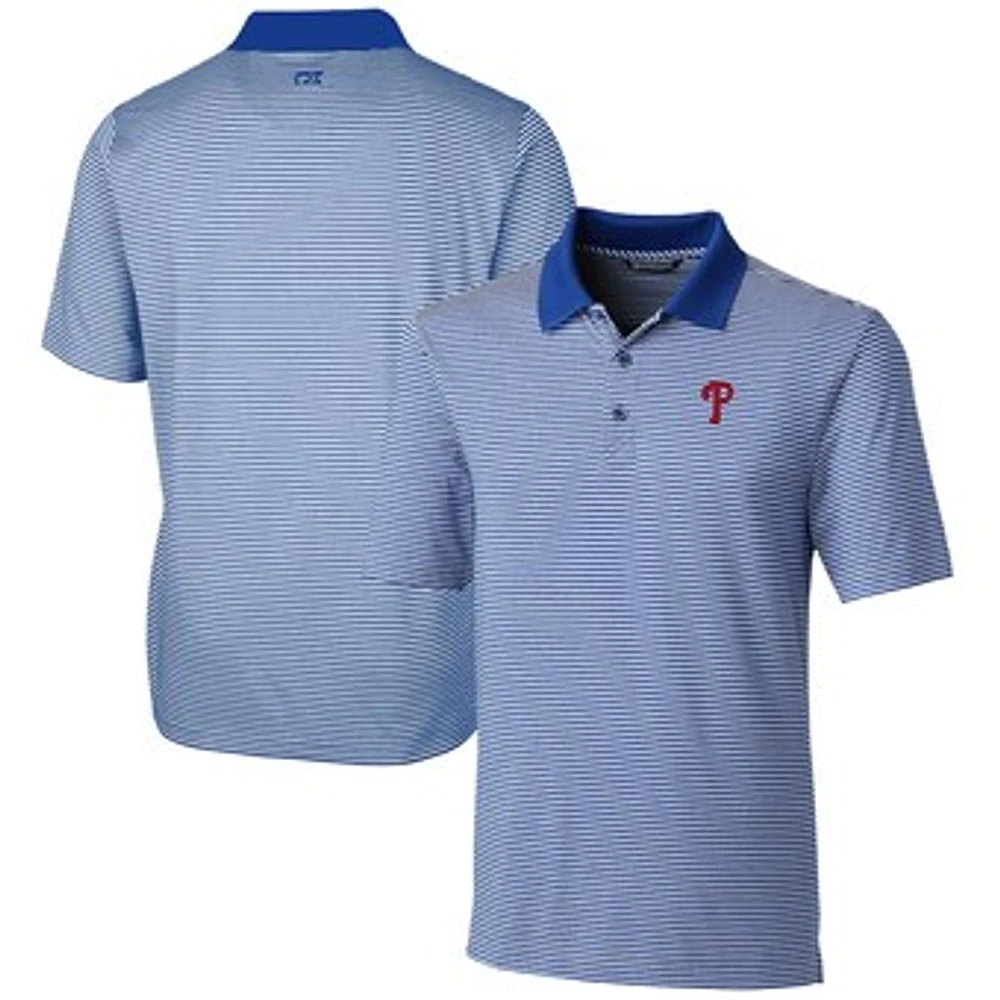 Men's Cutter & Buck Royal Philadelphia Phillies Forge Tonal Stripe Stretch Polo