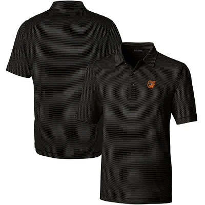 Men's Cutter & Buck Black Baltimore Orioles Forge Pencil Stripe Stretch Polo