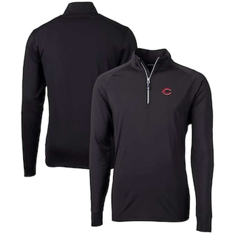 Men's Cutter & Buck Cincinnati Reds Adapt Eco Knit Stretch Recycled Quarter-Zip Pullover Top