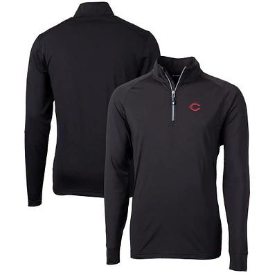 Men's Cutter & Buck Cincinnati Reds Adapt Eco Knit Stretch Recycled Quarter-Zip Pullover Top