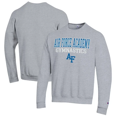 Men's Champion Gray Air Force Falcons Gymnastics Stack Powerblend Pullover Sweatshirt