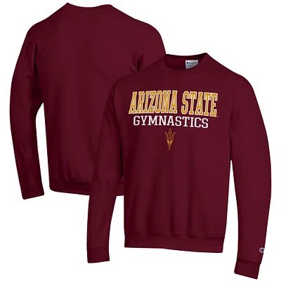 Men's Champion Maroon Arizona State Sun Devils Gymnastics Stack Powerblend Pullover Sweatshirt