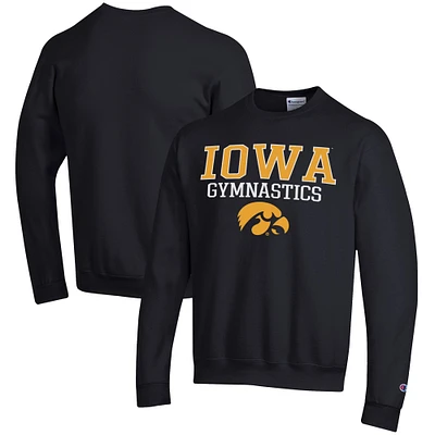 Men's Champion Iowa Hawkeyes Gymnastics Stack Powerblend Pullover Sweatshirt