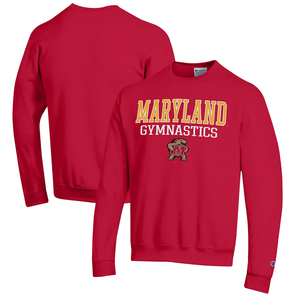 Men's Champion Maryland Terrapins Gymnastics Stack Powerblend Pullover Sweatshirt