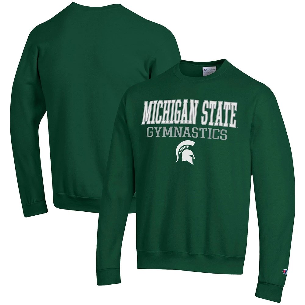 Men's Champion Michigan State Spartans Gymnastics Stack Powerblend Pullover Sweatshirt