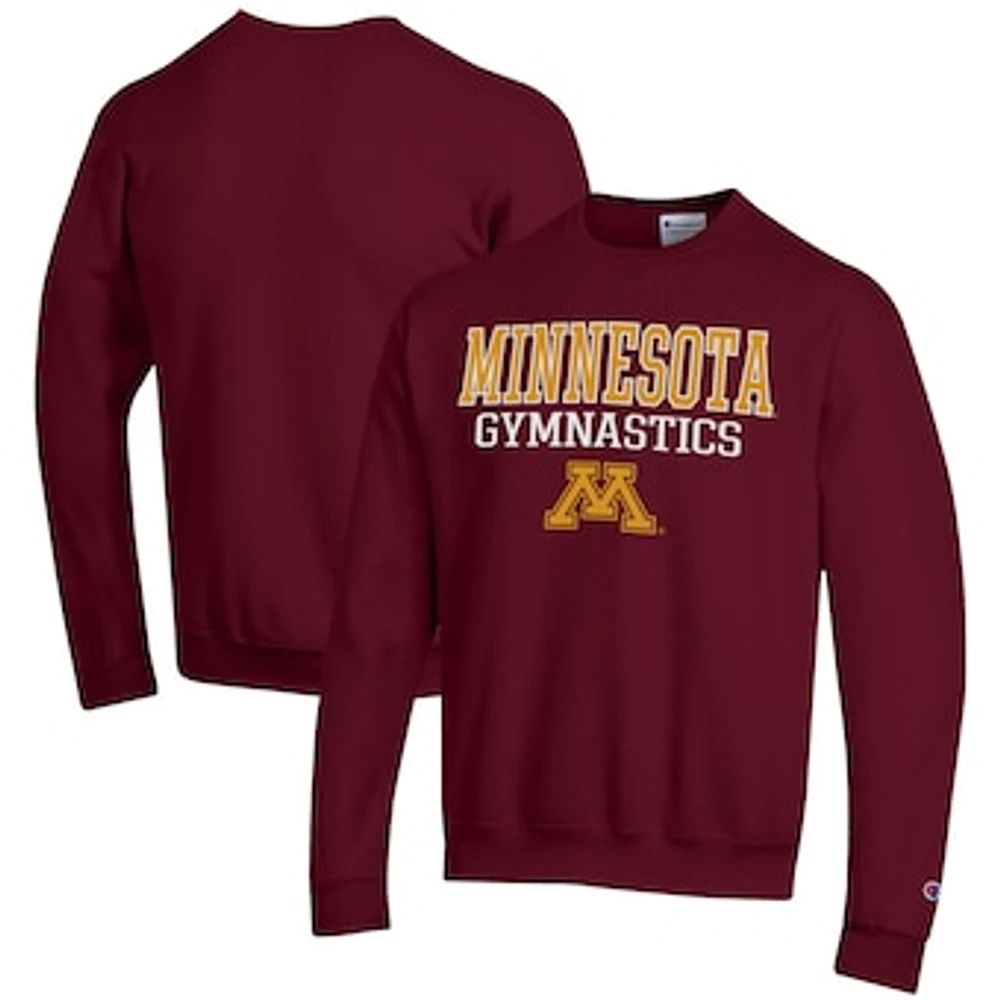 Men's Champion Maroon Minnesota Golden Gophers Gymnastics Stack Powerblend Pullover Sweatshirt