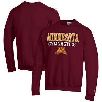 Men's Champion Maroon Minnesota Golden Gophers Gymnastics Stack Powerblend Pullover Sweatshirt