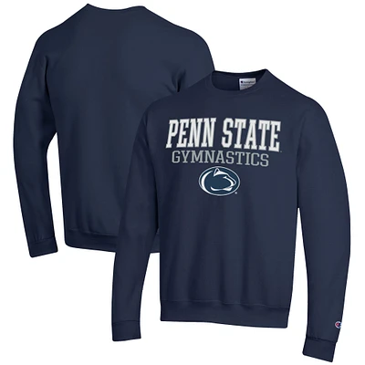 Men's Champion Navy Penn State Nittany Lions Gymnastics Stack Powerblend Pullover Sweatshirt