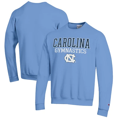 Men's Champion Carolina Blue North Tar Heels Gymnastics Stack Powerblend Pullover Sweatshirt