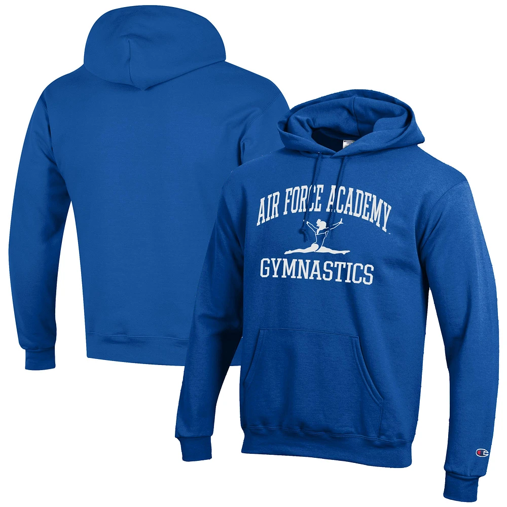 Men's Champion Royal Air Force Falcons Gymnastics Icon Powerblend Pullover Hoodie