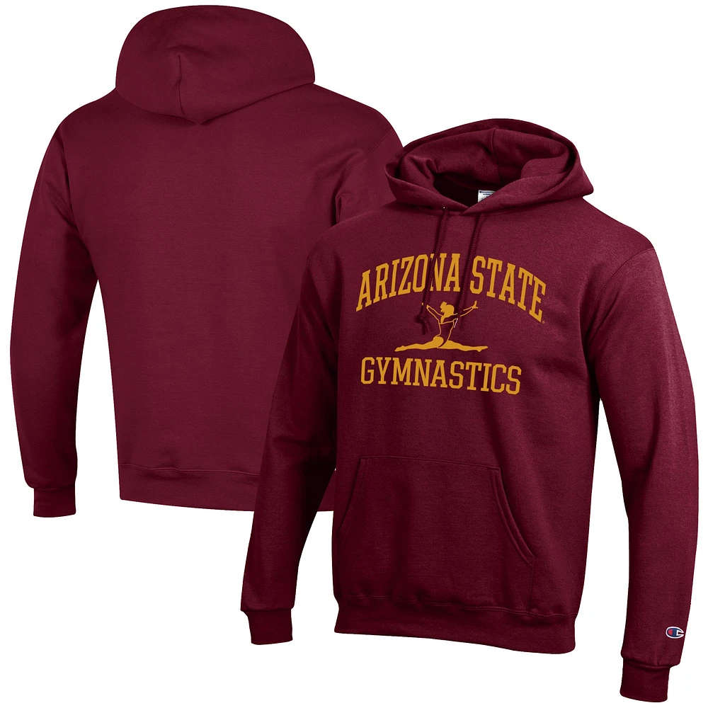 Men's Champion Maroon Arizona State Sun Devils Gymnastics Icon Powerblend Pullover Hoodie