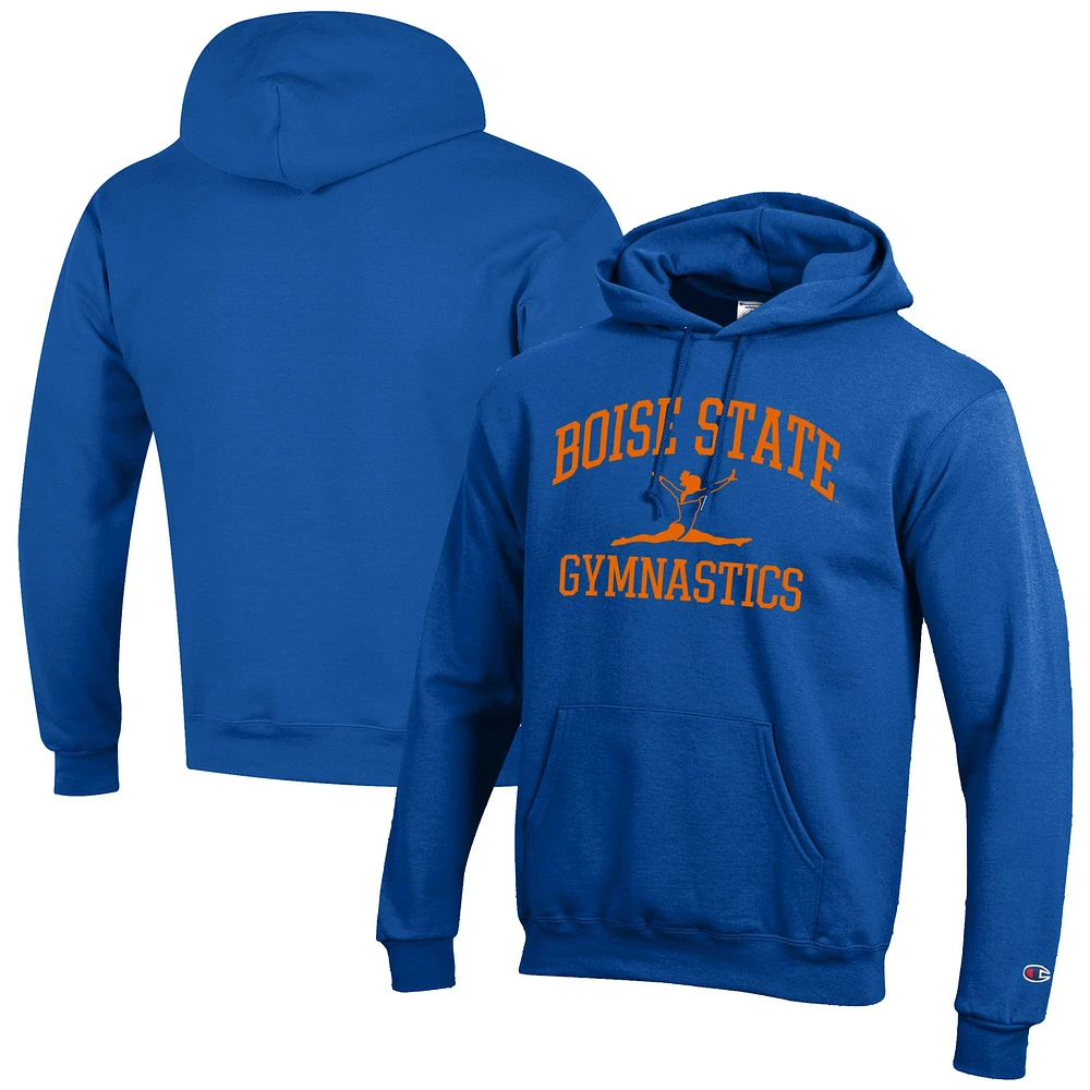 Men's Champion Royal Boise State Broncos Gymnastics Icon Powerblend Pullover Hoodie