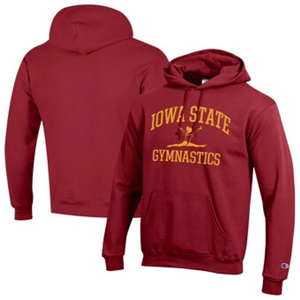 Men's Champion Cardinal Iowa State Cyclones Gymnastics Icon Powerblend Pullover Hoodie