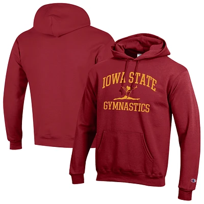 Men's Champion Cardinal Iowa State Cyclones Gymnastics Icon Powerblend Pullover Hoodie