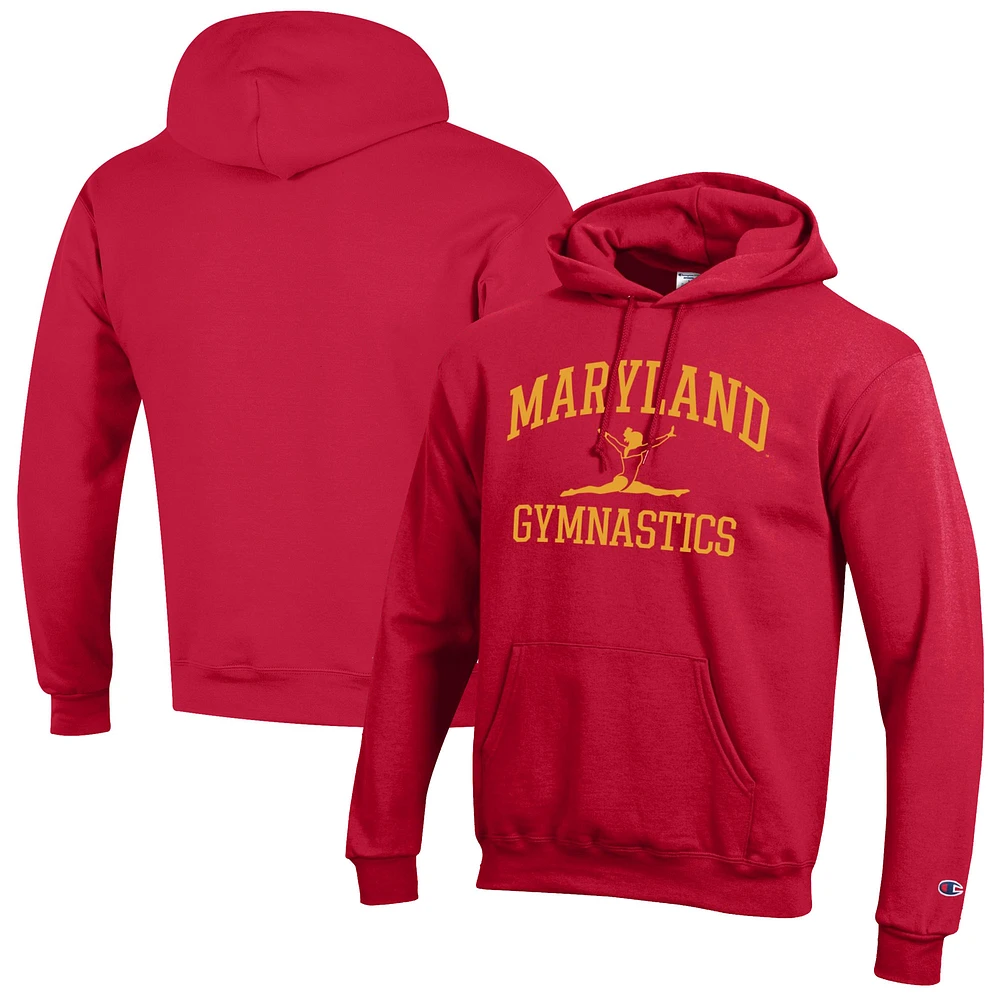Men's Champion Maryland Terrapins Gymnastics Icon Powerblend Pullover Hoodie
