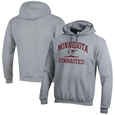 Men's Champion Gray Minnesota Golden Gophers Gymnastics Icon Powerblend Pullover Hoodie