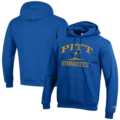 Men's Champion Royal Pitt Panthers Gymnastics Icon Powerblend Pullover Hoodie
