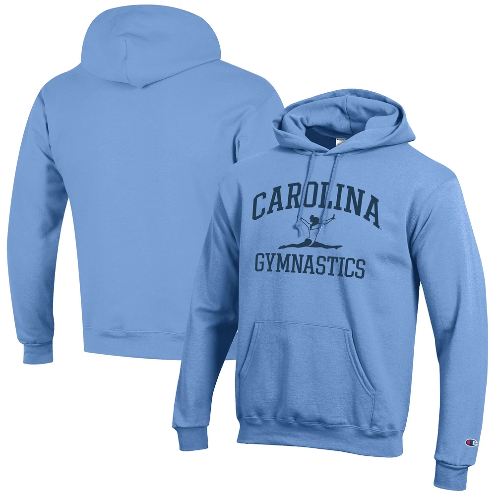 Men's Champion Carolina Blue North Tar Heels Gymnastics Icon Powerblend Pullover Hoodie
