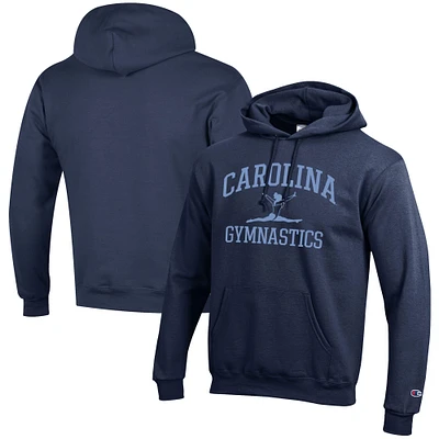 Men's Champion Navy North Carolina Tar Heels Gymnastics Icon Powerblend Pullover Hoodie
