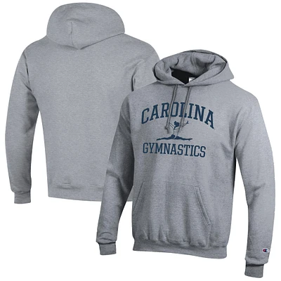 Men's Champion Gray North Carolina Tar Heels Gymnastics Icon Powerblend Pullover Hoodie