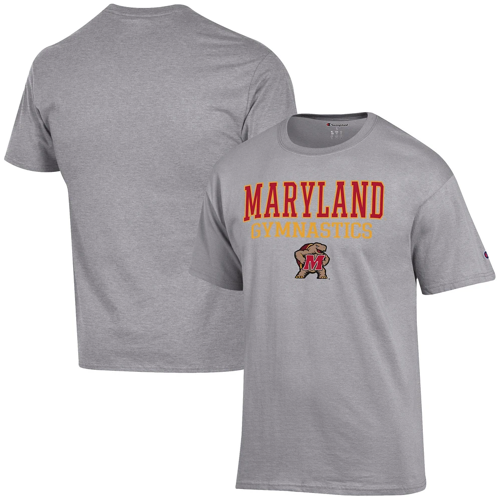 Men's Champion Gray Maryland Terrapins Gymnastics Stack T-Shirt