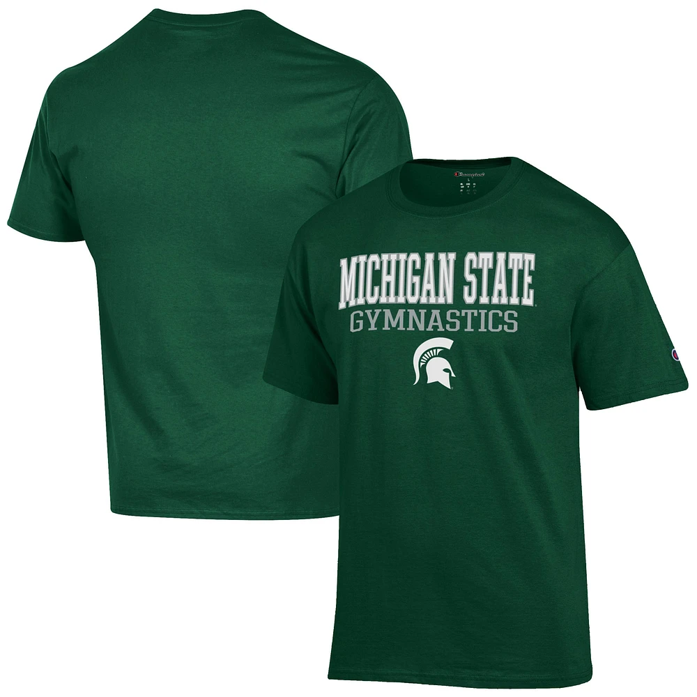 Men's Champion Green Michigan State Spartans Gymnastics Stack T-Shirt