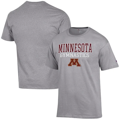 Men's Champion Gray Minnesota Golden Gophers Gymnastics Stack T-Shirt