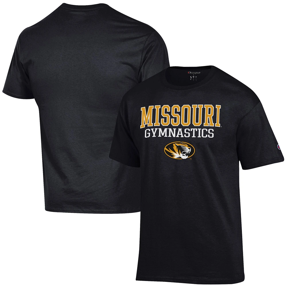 Men's Champion Black Missouri Tigers Gymnastics Stack T-Shirt