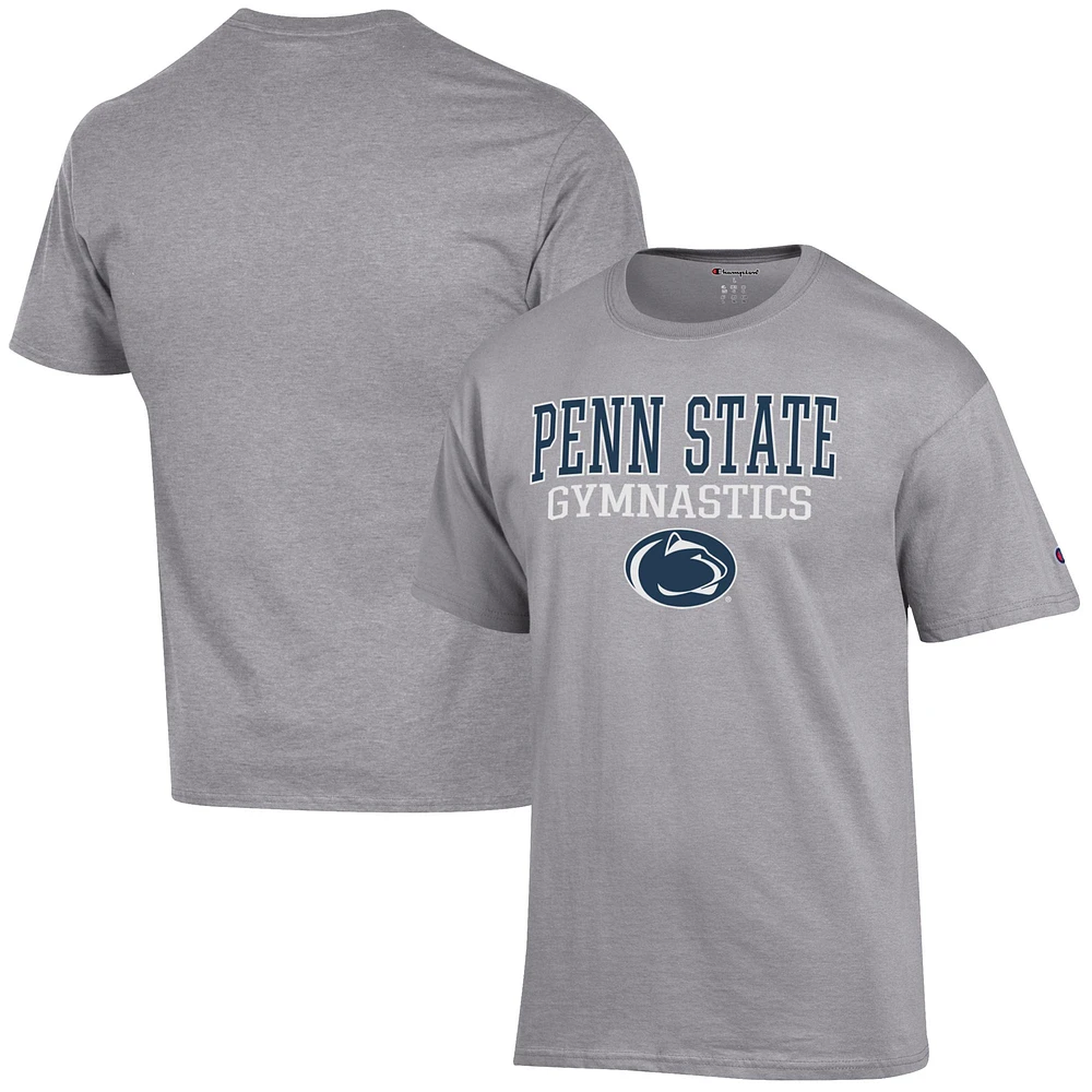 Men's Champion Gray Penn State Nittany Lions Gymnastics Stack T-Shirt