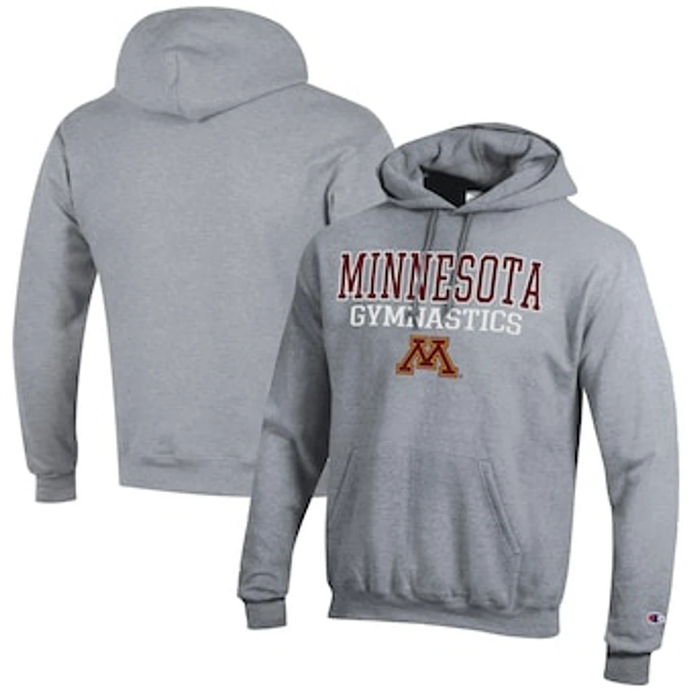 Men's Champion Gray Minnesota Golden Gophers Gymnastics Stack Powerblend Pullover Hoodie