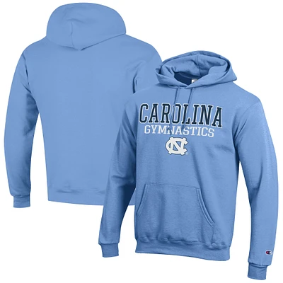 Men's Champion Carolina Blue North Tar Heels Gymnastics Stack Powerblend Pullover Hoodie
