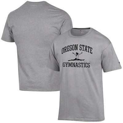 Men's Champion Gray Oregon State Beavers Gymnastics Icon T-Shirt