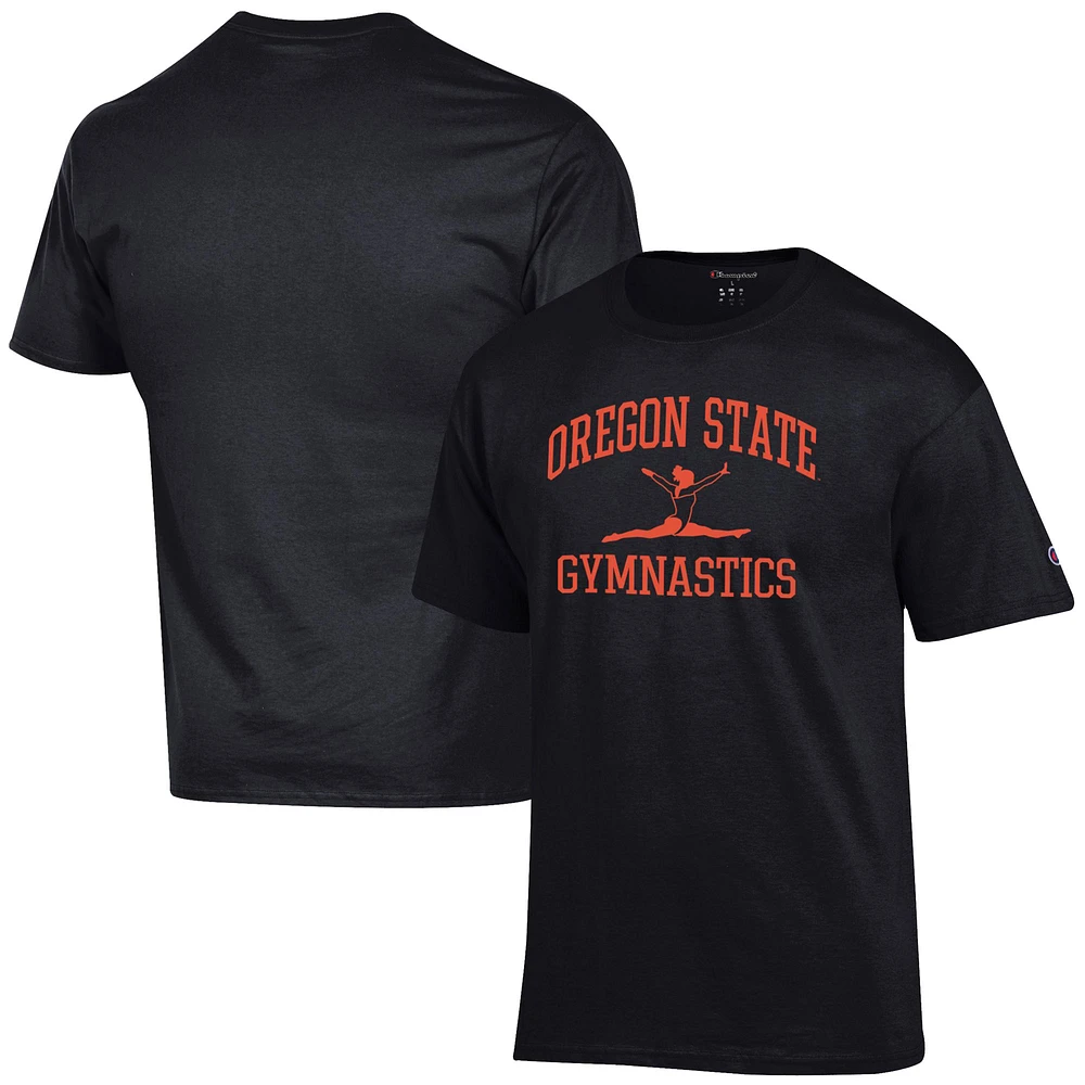 Men's Champion Black Oregon State Beavers Gymnastics Icon T-Shirt