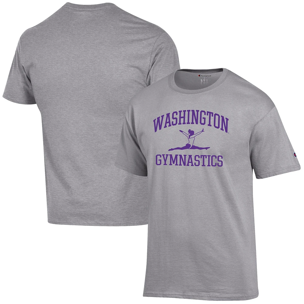 Men's Champion Gray Washington Huskies Gymnastics Icon T-Shirt