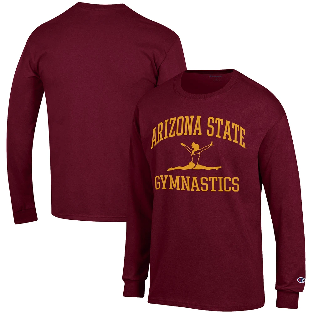 Men's Champion Maroon Arizona State Sun Devils Gymnastics Icon Long Sleeve T-Shirt